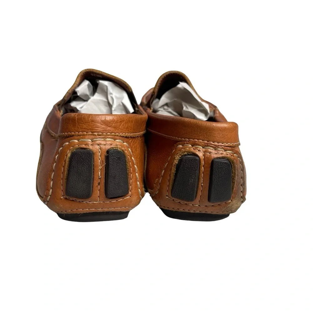 Saks Fifth Ave model 6433 Men's Tan all leather driving Loafers size 10 M